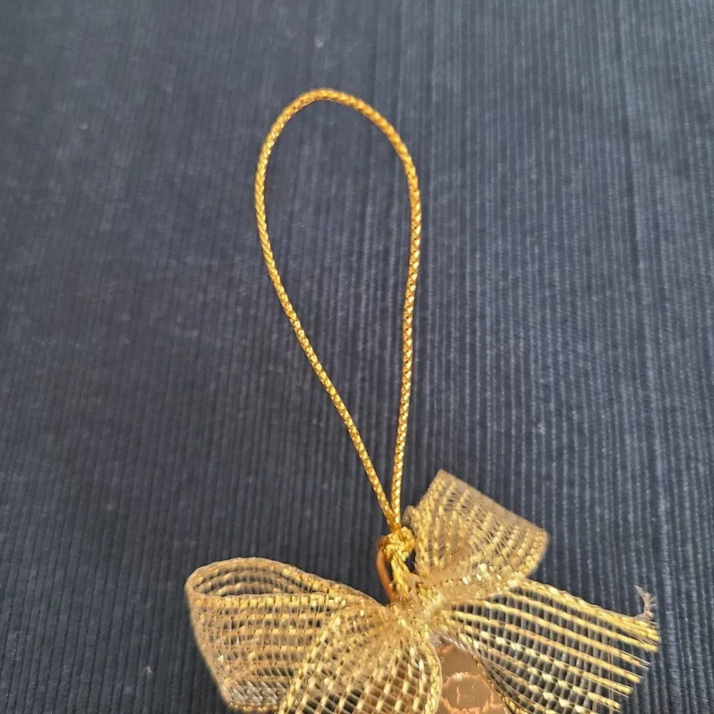 Vintage Textured Metal Holiday Christmas Tree Star Heart Ornaments Set Of Three